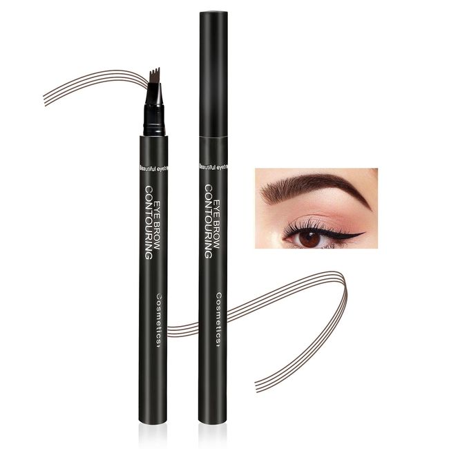 Boobeen Eyebrow Pen Waterproof Liquid Eyebrow Pencil, Eyebrow Pen with Precision Applicator, Creates Natural Eyebrow makeup