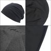 Dinghaole New Head Wrapping Solid Color Pile Cap Double Layer Set Head Cap Thin Section Monthly Knitted Cap Black