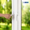 XFORT Locking Cockspur Window Handle Installation Kit in White, Left Hand UPVC Window Handle Replacement, Lockable Window Lever