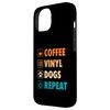 Coffee Vinyl Dogs Repeat Life Simple Basic Vinyl Records Case for iPhone 15