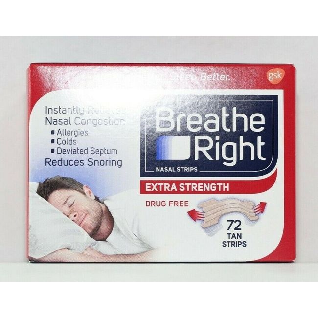 Breathe Right Extra Strength Nasal Strips 72 TAN Strips