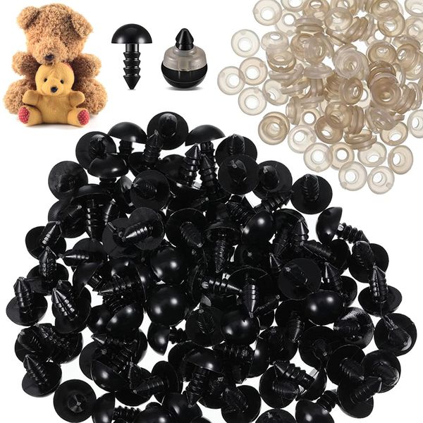 50pcs Safety Eyes and Washers Set,12mm DIY Plastic Safety Eyes,Safety Eyes Toy Eyes Plastic Safety Eyes for Tcrochet Toys,Craft Eyes Doll Eyes for Soft Toy Making,DIY Craft Dolls Plush Animals