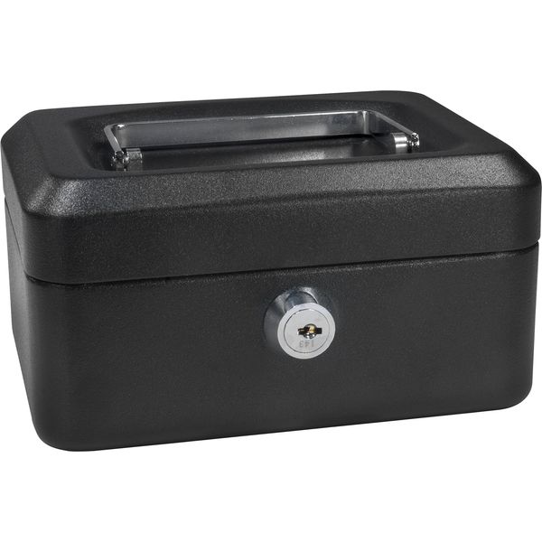 BARSKA 6 Inch Cash Box with Key Lock , Black