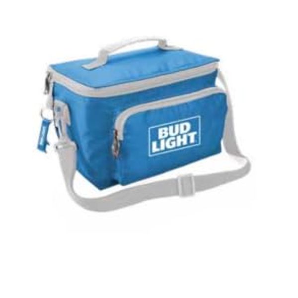 Bud Light Shoulder Carry Cooler - Light Blue & Gray