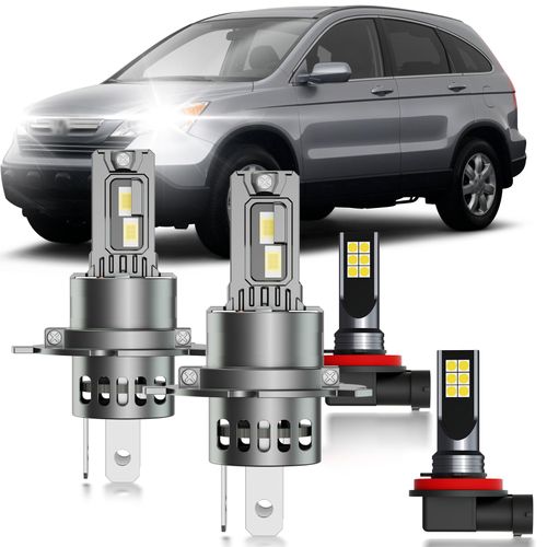 HUOKEDS for Honda CRV 2007-2014 Fog Lights Bulbs Combo, 4pcs Super Bright White Dual Beam and Fog Lights Blubs Package, 1:1 Size as Stock Bulbs, Plug and Play