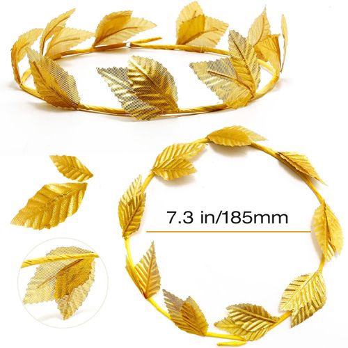 ZUDKSUY 12PCS Halloween Headdress Gold Leaf Headdress Roman Wreath Greek Crown Gold Leaf Women Headdress Party Decoration Accessories