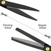 Professional Home Hair Cutting Kit - Quality Home Haircutting Scissors Barber/Salon/Home Thinning Shears Kit with Comb and Case Black Cape for Men and Women