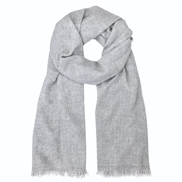 Heathered Gray Handloom Cashmere Scarf