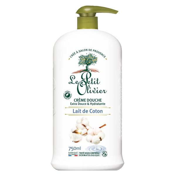 Shower cream with cotton milk, hypoallergenic, extra soft