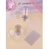 EBANKU Nail Art Stamper, 2PCS Clear Blue Silicone Stamping Jelly with 2PCS Scraper, French Smile Line Tools for Beauty Nail Art DIY (2 Shape) (Transparent)