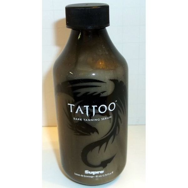 1 , Bottle, of, HOT, Dark Tanning, Serum, Tattoo, Tanning Lotion, for Serious, Darkness, over Your Skin, No Sunscreens, for, Use In, Tanning Beds, or, Outdoors, about, 2.75oz, 81ml. each Bottle,