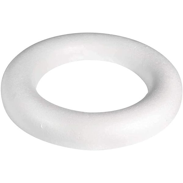 arkCRAFT Festive Polystyrene Half Round Rings/Wreaths (2, 25cm), White