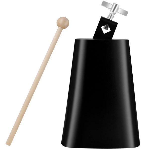 Eastrock 6 inch Metal Steel Cow Bells Noise Makers Hand Percussion Cowbell with Stick for Drum Set