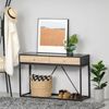 Wooden Console Entryway Table with 2 Pull Out Storage Drawers, Black/Natural