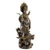 Top Collection Quan Yin on Dragon Statue - Kwan Yin Asian Goddess of Mercy and Compassion in Premium Cold Cast Bronze- 14-Inch Avalokiteshvara Collectible Figurine