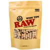 RAW PRE Rolled Wide Tips Filter Paper Natural Rolling RAW Tips 180 Tips