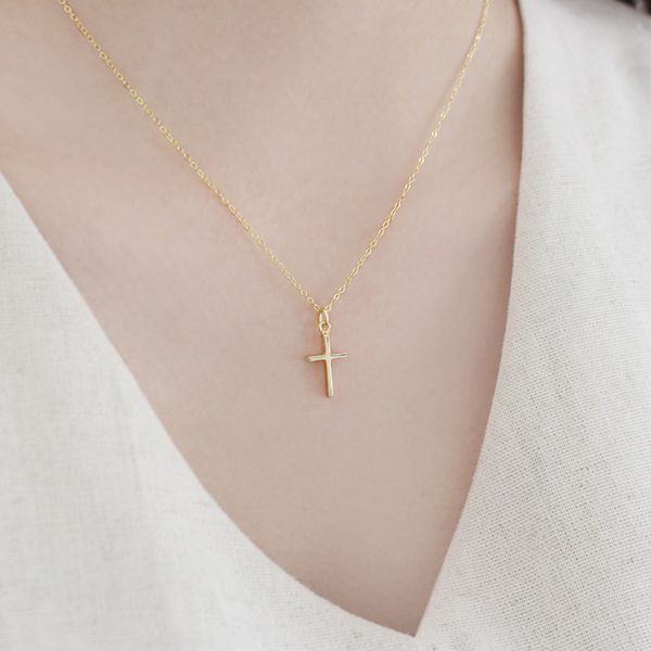 Gold Cross Silver Necklace 925