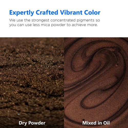 Rolio Premium Mica Powder - Mudpie Brown (50G / 1.76oz) - 1 Jar of Brown Pigment Powder for Epoxy Resin, Dye, Soap Making, Nail Polish, Paint, Candle Making, Bath Bombs, Slime