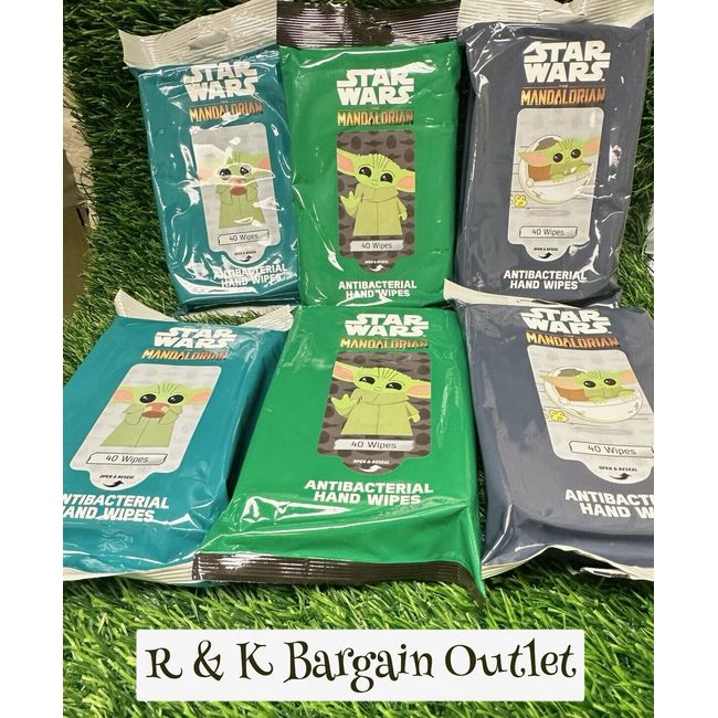 6 Packs ~  Star Wars The Mandalorian Baby Yoda Hand Wipes 40 Ct Each  Design New