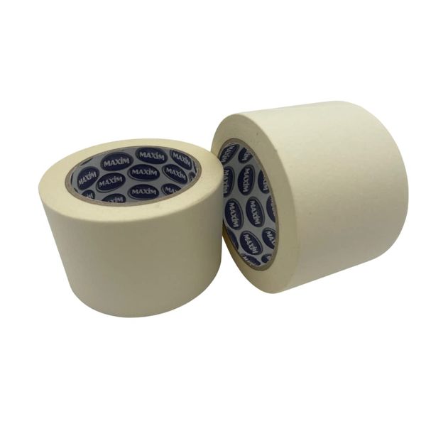 Twin Pack Premium Masking Tape - 50m x 72mm (3") - Painting & Decorating Strong Adhesive Tape - 2 Rolls (72mm x 50m)