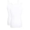Ceceba Mens Plain White Cotton Double Rib Tank Top 2 Pack, White