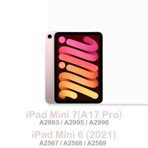 Feams Case for iPad mini 7 A17 Pro 2024/iPad Mini 6 2021, Slim Lightweight Trifold iPad mini 7 A17 Pro Case 8.3 Inch 2024 Clear Back Cover with Pencil Holder & Auto Sleep, Pink Bowknot