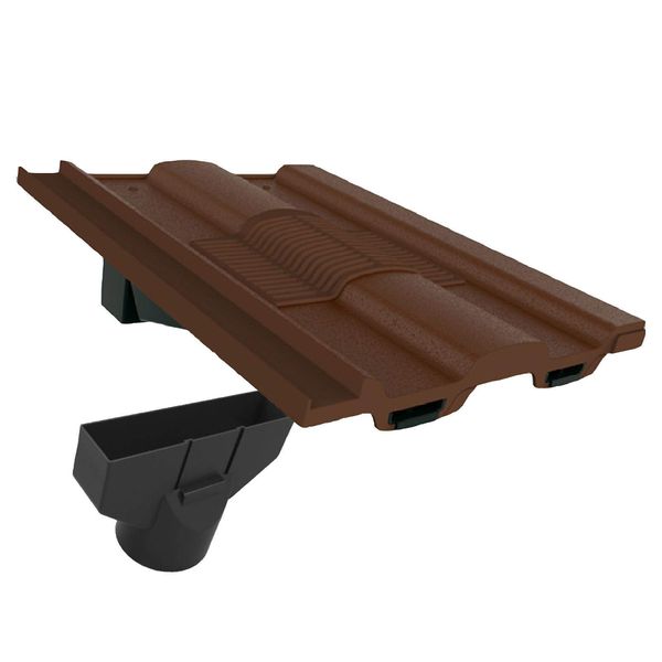 Dark Brown Castellated Roof Tile Vent & Adapter, Marley Ludlow Redland Sandtoft