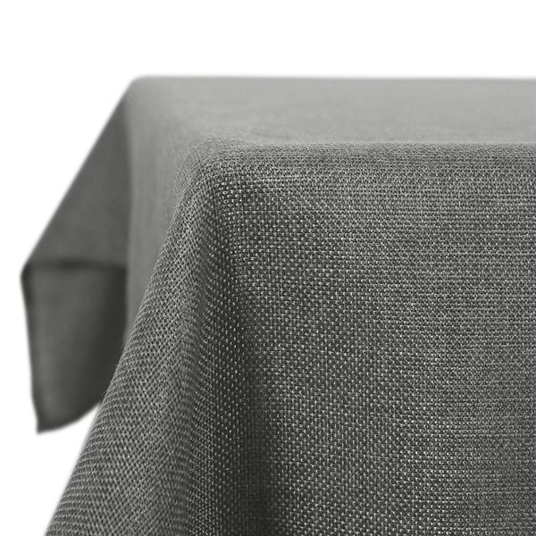 Deconovo Square Wipeable Faux Linen Table Cloth Water Resistant Tablecloth for Dinning 51x51in(130x130cm) Grey