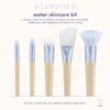 EcoTools Elements Limited Edition Hydro-Flow Skincare & Makeup Application Brush Kit, 5 Piece Brush Set, Blue