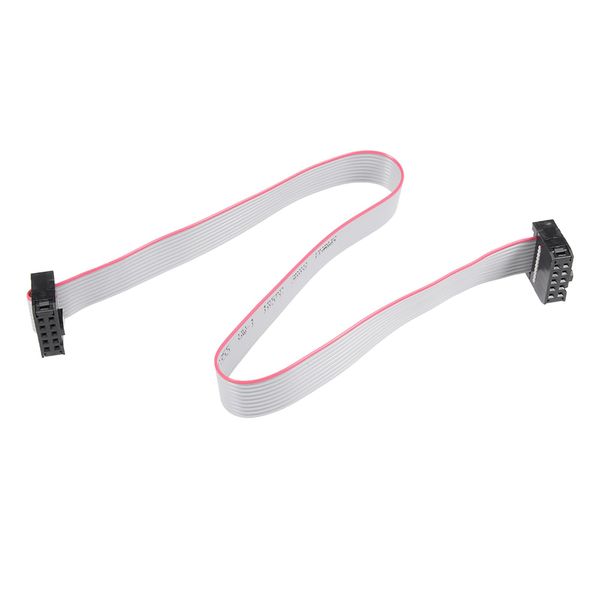 DMiotech 5 Pack Long 30CM 2.54MM Flat Ribbon Cable IDC 10 Pin Connector
