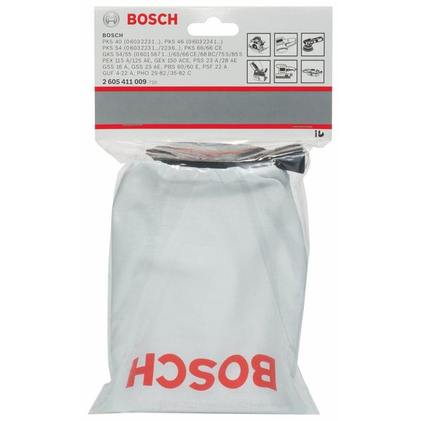 Bosch 2605411009 Dust Bag for Random Orbit, Belt, Orbital Sanders, Handheld Circular Saws