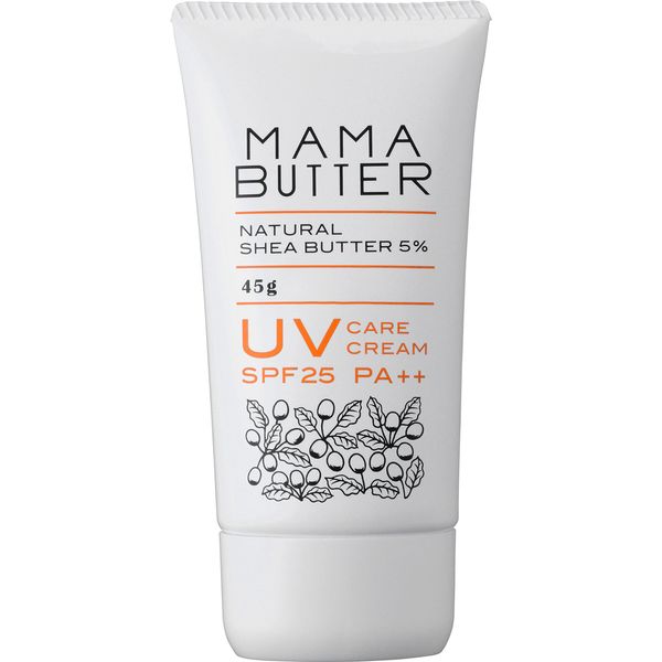 MAMABUTTER UV Care Cream, Milk, SPF 25 PA++, Additive-Free, Non-Chemical Sunscreen, Shea Butter, Made in Japan (UV Cream (Unscented)