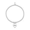 Philip Jones Mum Heart Charm Beaded Stretch Bracelet