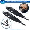 2Pcs Professional Barber Shaving Razor Straight Edge Folding Razor