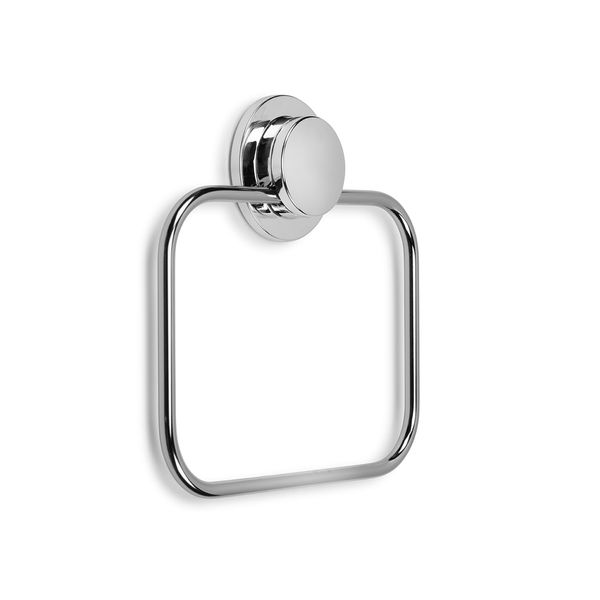 Croydex Stick n Lock 2, Adhesive Towel Ring, 5 Year Rust Free Guarantee, Silver