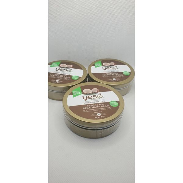 Yes To Coconut Hydrate & Restore Head-to-Toe Restoring Balm, 3 Pack