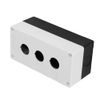 BX3 22mm Switch Box Button Protective Box Three Hole Push Button Switch Control Protective Box Case Waterproof (White)