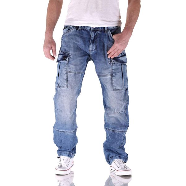 Big Seven Brian Medium Blue Cargo Herren Jeans, Hosengröße:W32/L34