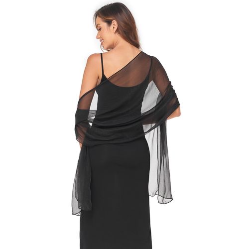 SURVODJA Women Shawls and Wraps for Evening Dress Lightweight Scarf Wedding Guest Shawl Wrap Bridesmaid Scarves(Black,79''×18'’)