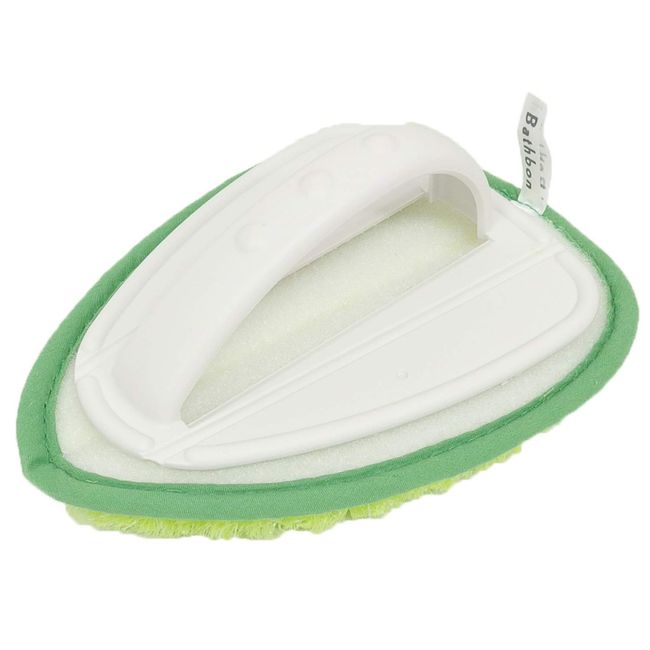 Yamazaki Sangyo 188895 Bathroom Cleaning Brush, Green, Width 5.3 x Depth 7.1 inches (13.5 x 18 cm), Bath Cleaning, Floor Brush, Hand, Bassbon-kun, Antibacterial, Made in Japan