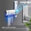 UV Light 4 Toothbrush Holder Electric Cleaner Automatic Toothpaste Dispenser New