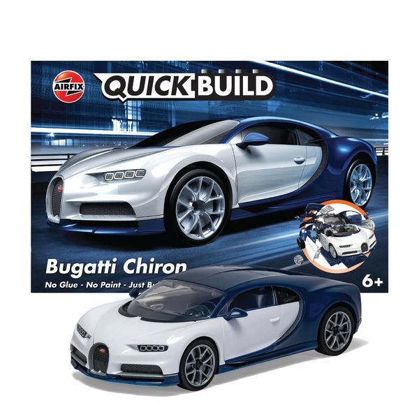 Airfix QUICKBUILD Model Car Kit - Bugatti Chiron Car Building Kit for Kids 6+, Construction Toys for Boys & Girls, No Glue Model Making - Classic Car Gifts Plastic Model Kits