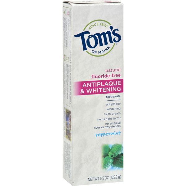 Tom's of Maine Antiplaque Tartar Control Peppermint Whitening Toothpaste, 5.5 Ounce - 6 per case.