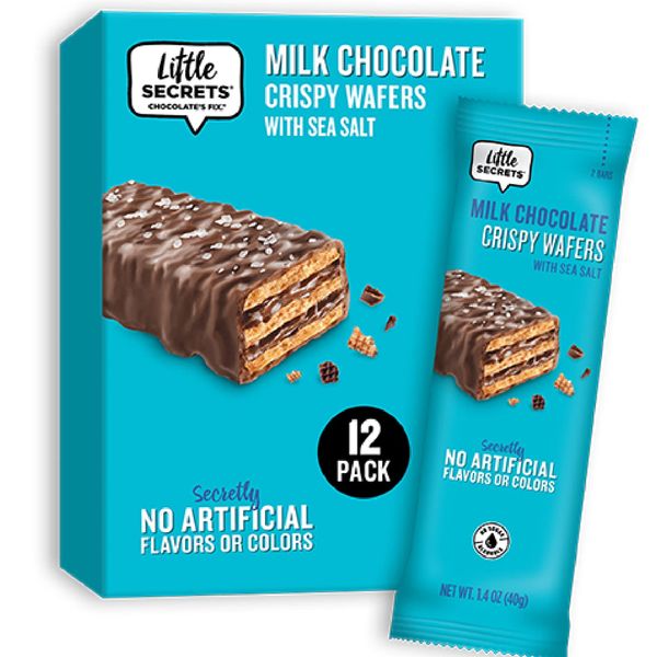 Little Secrets | Crispy Wafers | 30% Less Sugar | Guilt-Free | Nothing Artificial (Milk Chocolate & Sea Salt, 1.4 Ounce (Pack of 12))