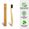 Bamboo Eco Toothbrush - Biodegradable, Wavy Bristles, Large Handle - Plastic Free Packaging (6 Pack)
