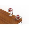 (2 Pack) PowerCube Extended - 5 Outlet Power Adapter w/ 5ft Extension cord - Red