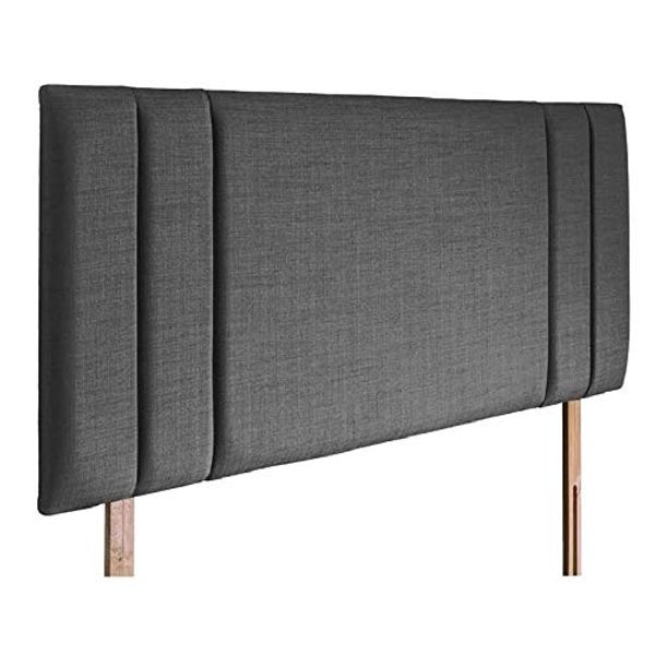 mm08enn new side bar bed headboard in linen fabric available in and sizes (4ft6 double, slate grey)