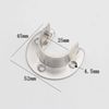 Lemfema Closet Pole Socket Pipe Socket Stainless Steel Fixed U Shape Holder with Screws 4 Pack (Silver, 25mm)