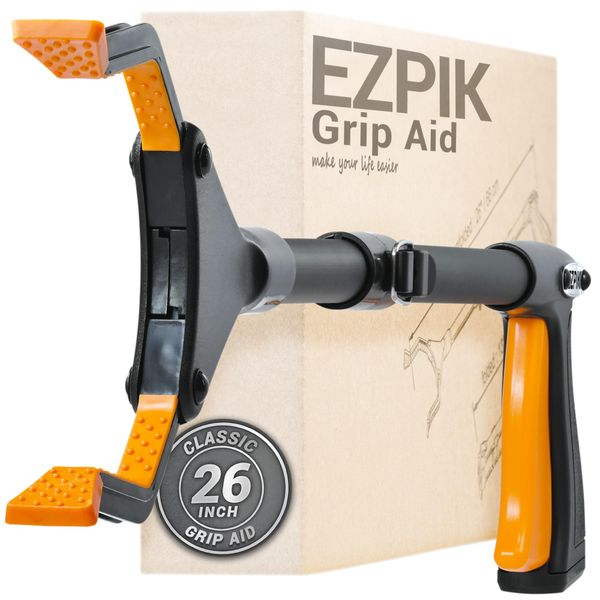 EZPIK® Grip Aid Tool Grabber Reacher + Magnets - Grabbers for Seniors, Trash Picker Upper Grabber - Trash Grabber Tool- Reacher Grabber Pickup Tool with Rotating Head (26" Grip Aid)