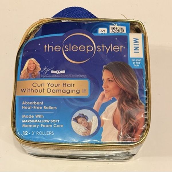 THE SLEEP STYLER MINI FOR SHORT OR FINE HAIR 12 - 3" ROLLERS SHARK TANK - NEW